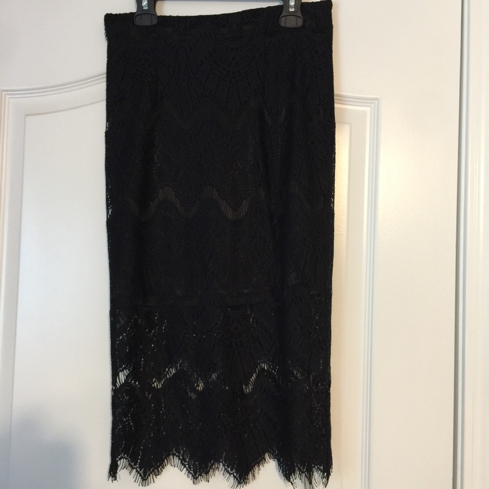 High waisted lace skirt